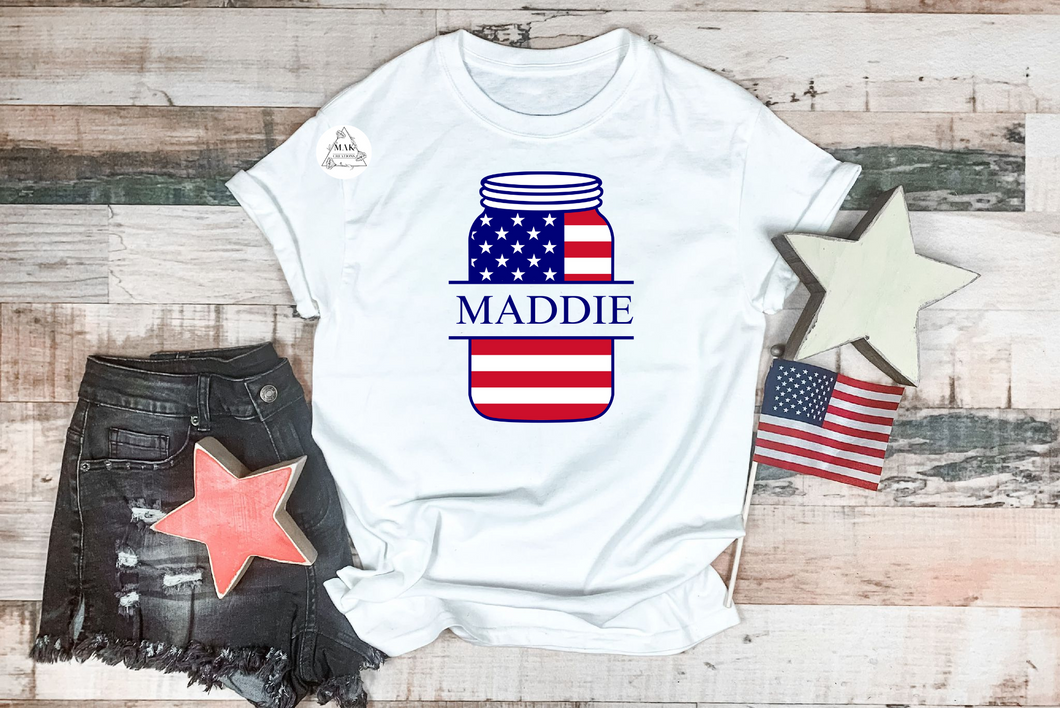 American Flag Mason Jar (Personalized)