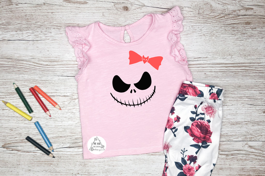 Skeleton Face (with bow) (AVAILABLE IN ALL SIZES)