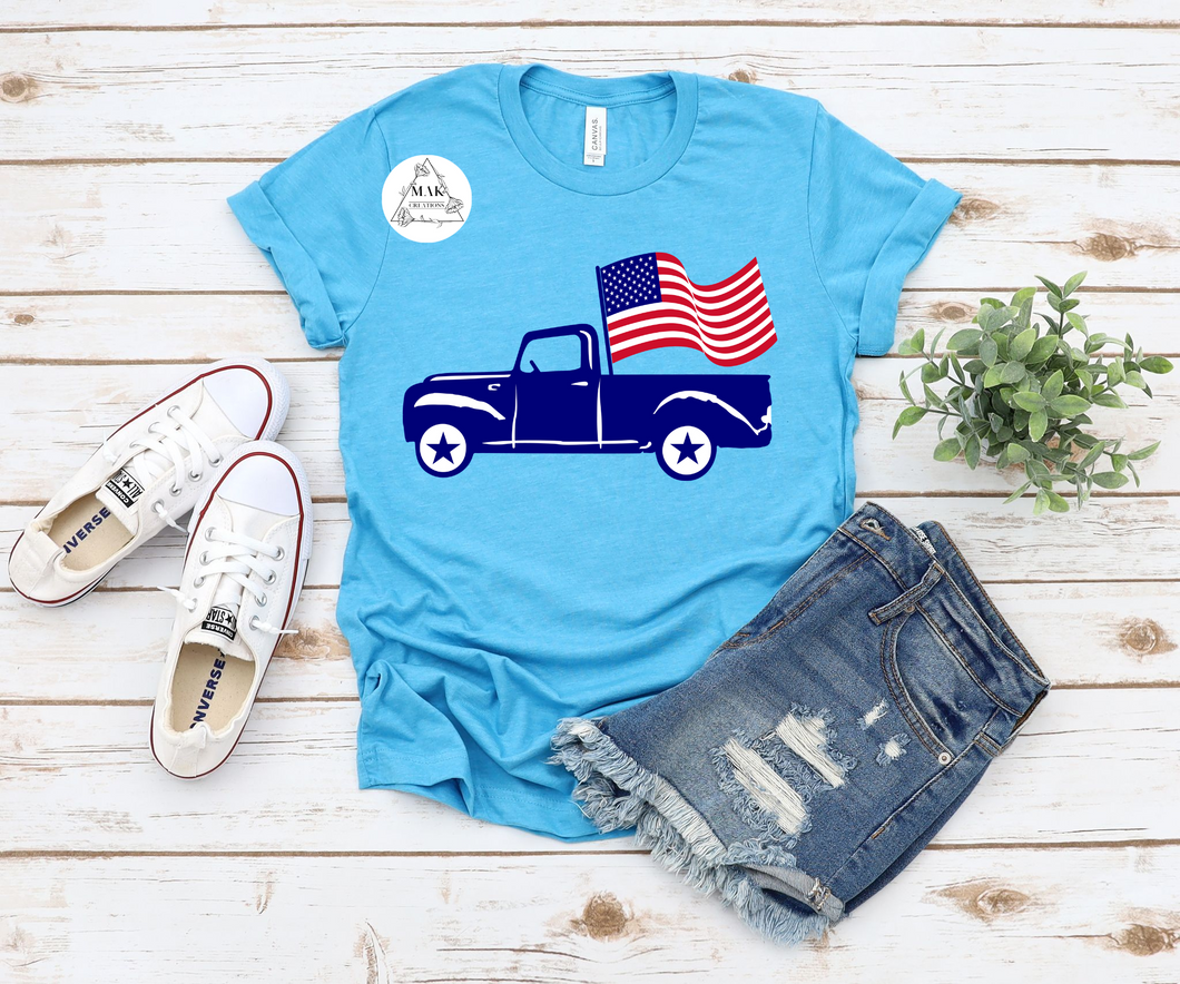 Blue Patriotic Truck