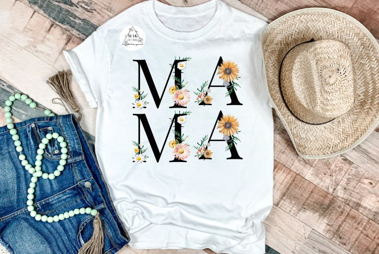 Mama Floral Stacked (AVAILABLE IN ALL SIZES)