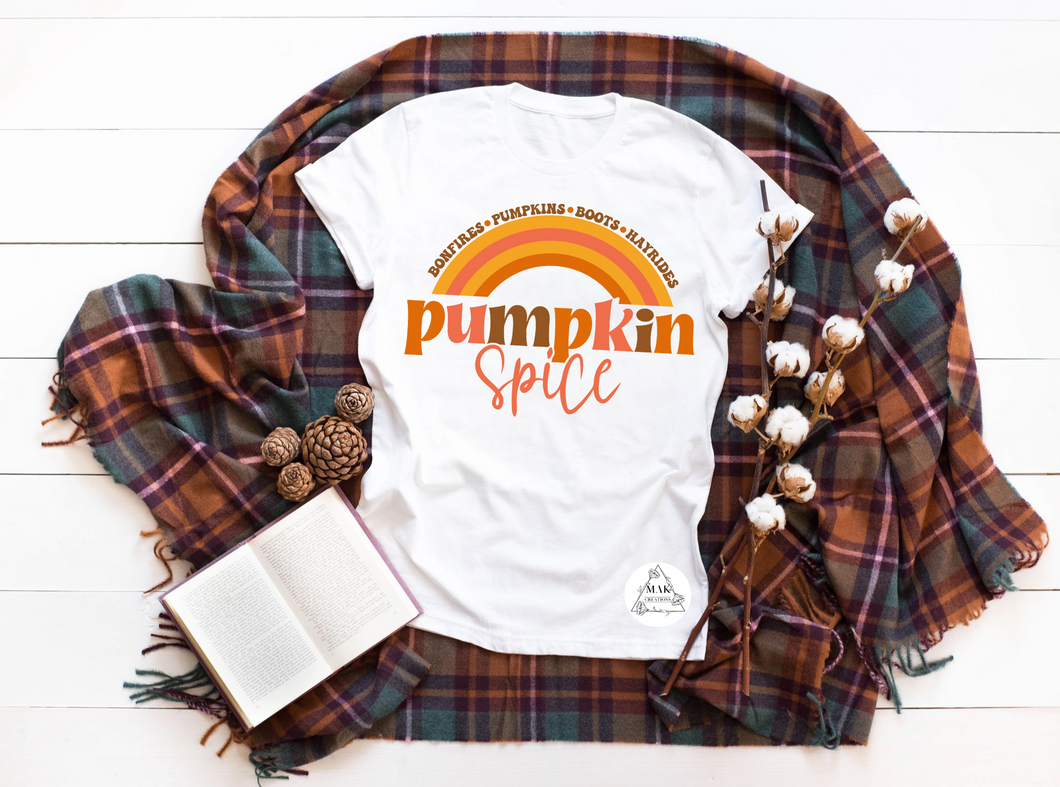Pumpkin Spice- bonfires, pumpkins, boots, hayrides (AVAILABLE IN ALL SIZES)