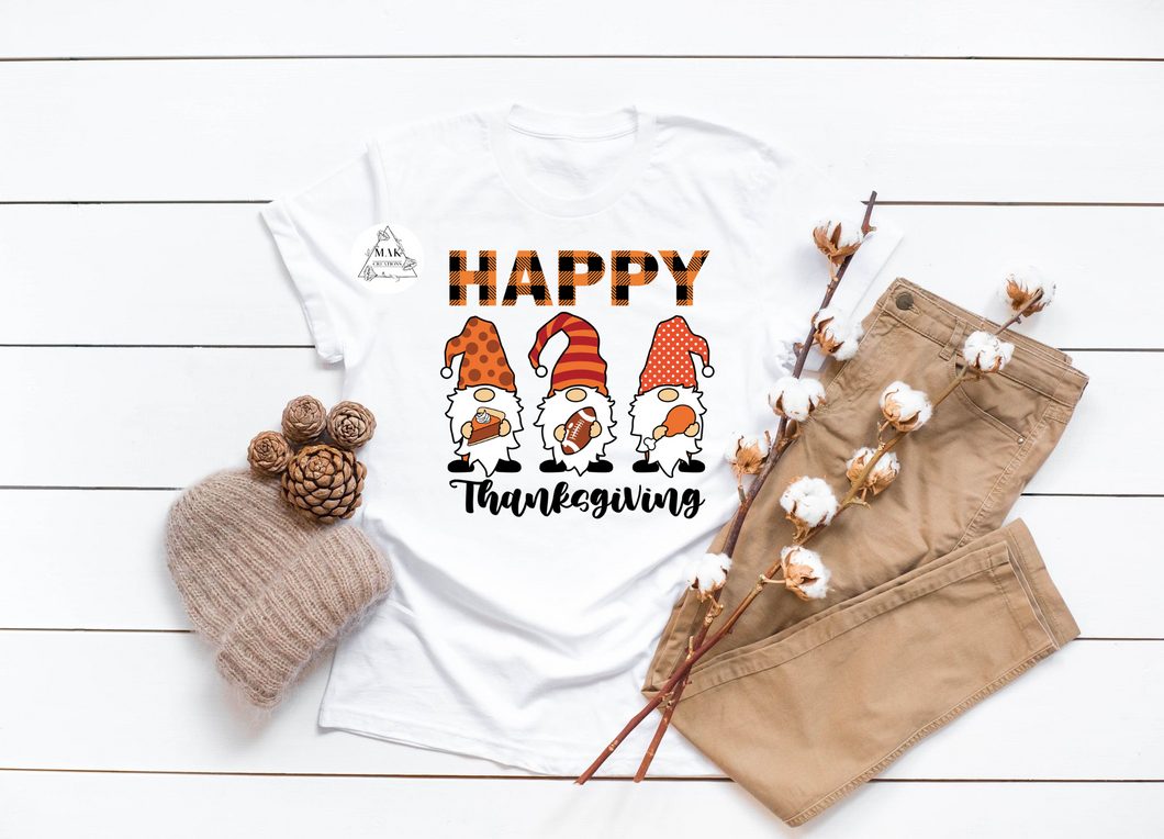 Happy Thanksgiving Gnomes (AVAILABLE IN ALL SIZES)