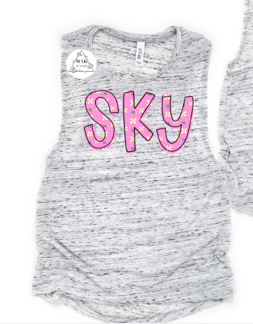 Pink Floral Alpha (AVAILABLE IN ALL SIZES)