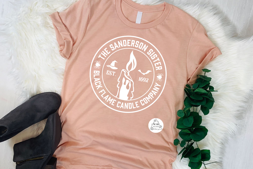 Black Flame Candle (white) (AVAILABLE IN ALL SIZES)