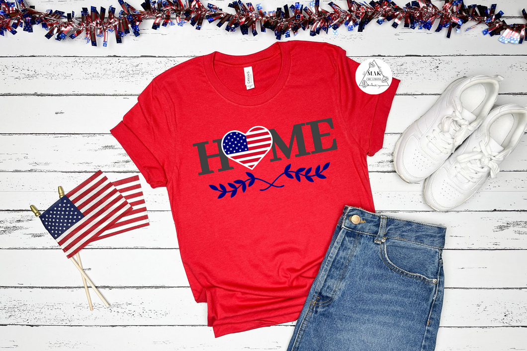 Home with Flag Heart