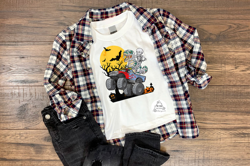 Dino Monster Truck and Skeleton (AVAILABLE IN ALL SIZES)