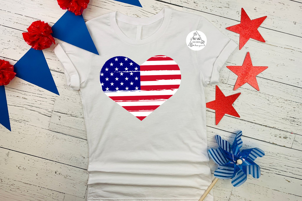 USA Flag Heart (distressed)