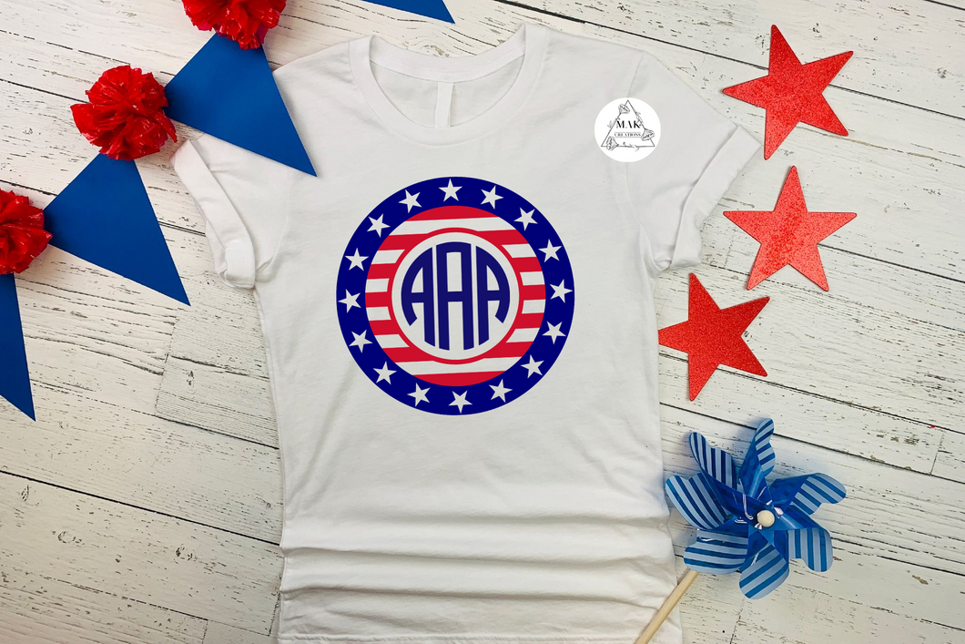 Patriotic Monogram Circle #2