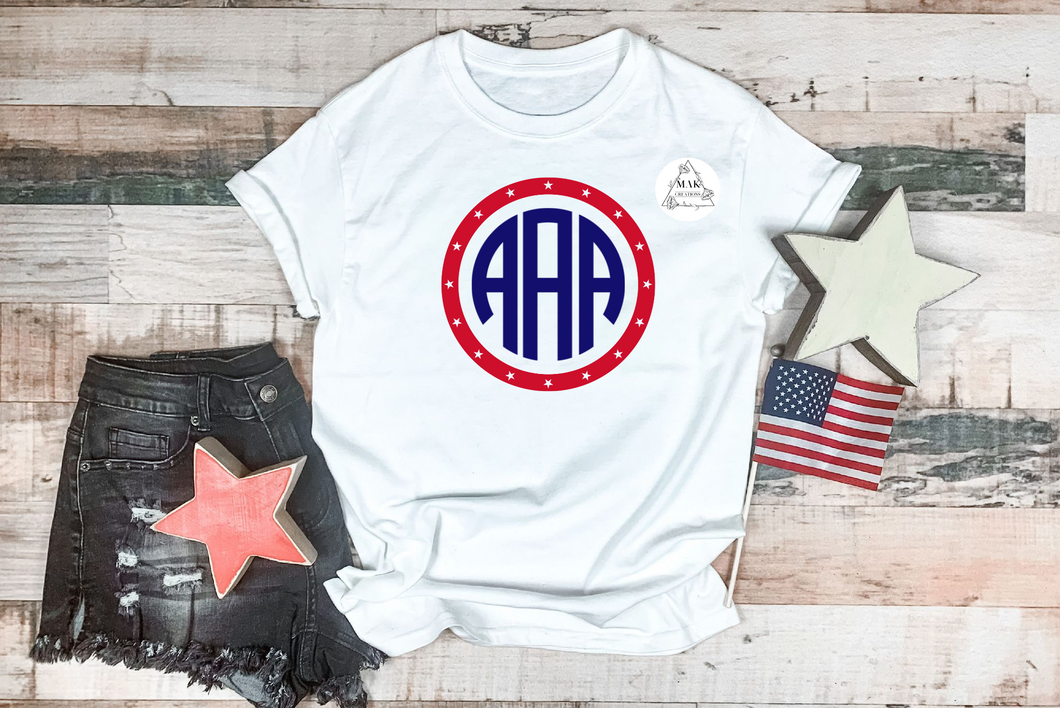 Patriotic Monogram Circle #3