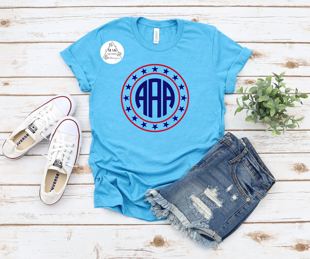 Patriotic Monogram Circle #4