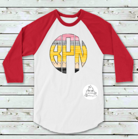 Personalized Pencil Circle Monogram
