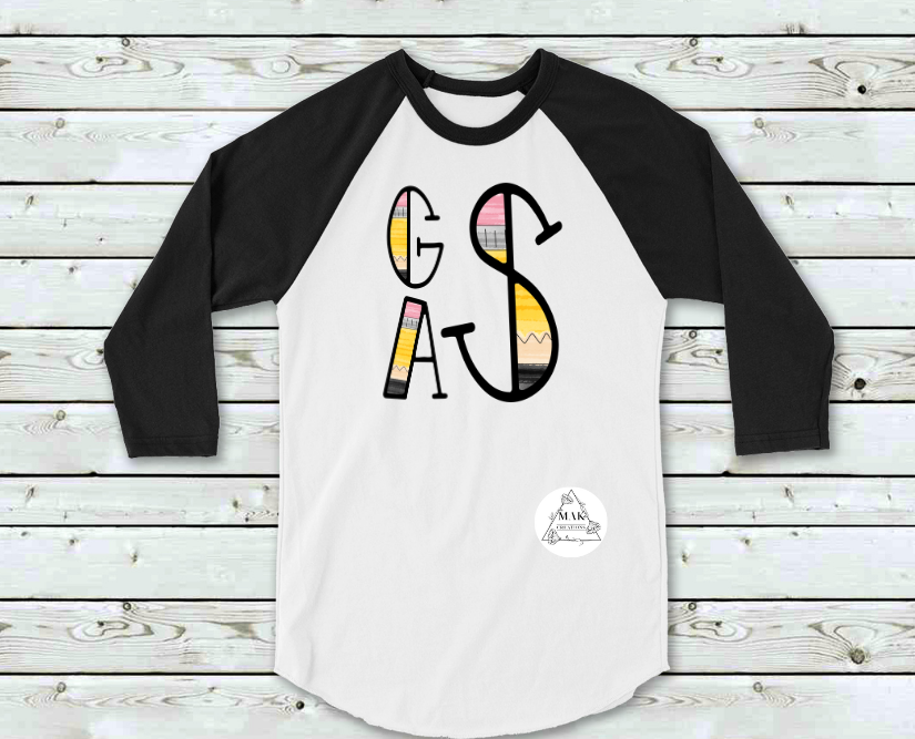 Personalized Pencil Stacked Monogram