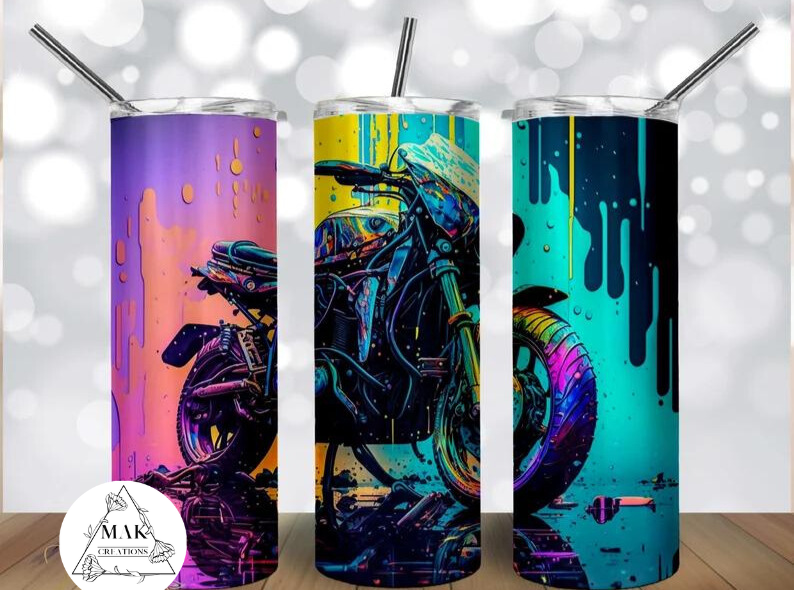 20 oz Skinny Tumbler Motorcycle