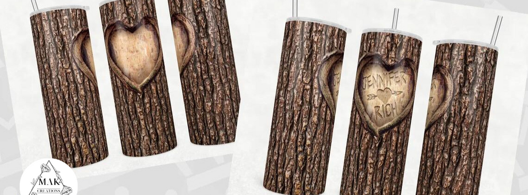 Personalized Tree Bark Tumbler