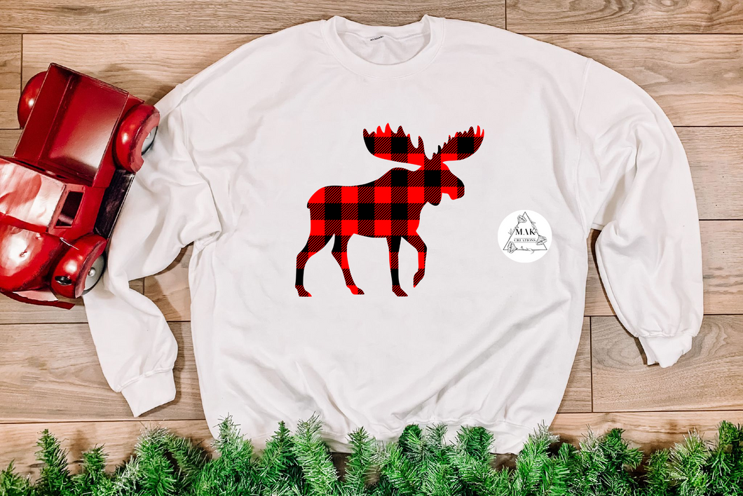 Moose (Red and Black Buffalo Plaid) (AVAILABLE IN ALL SIZES)