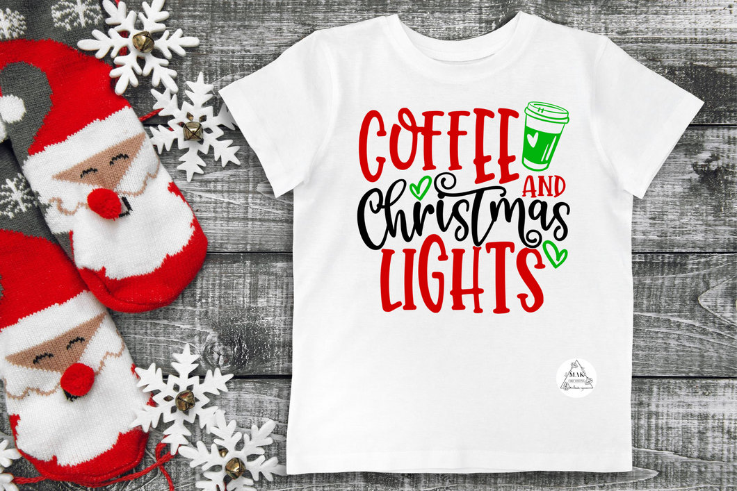 Coffee and Christmas Lights (AVAILABLE IN ALL SIZES)