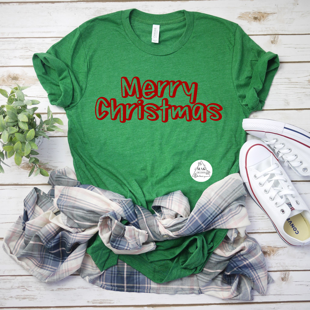 Merry Christmas (Red font) (AVAILABLE IN ALL SIZES)