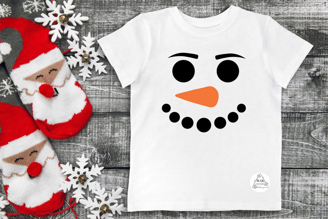 Snowman Face (straight brows) (AVAILABLE IN ALL SIZES)