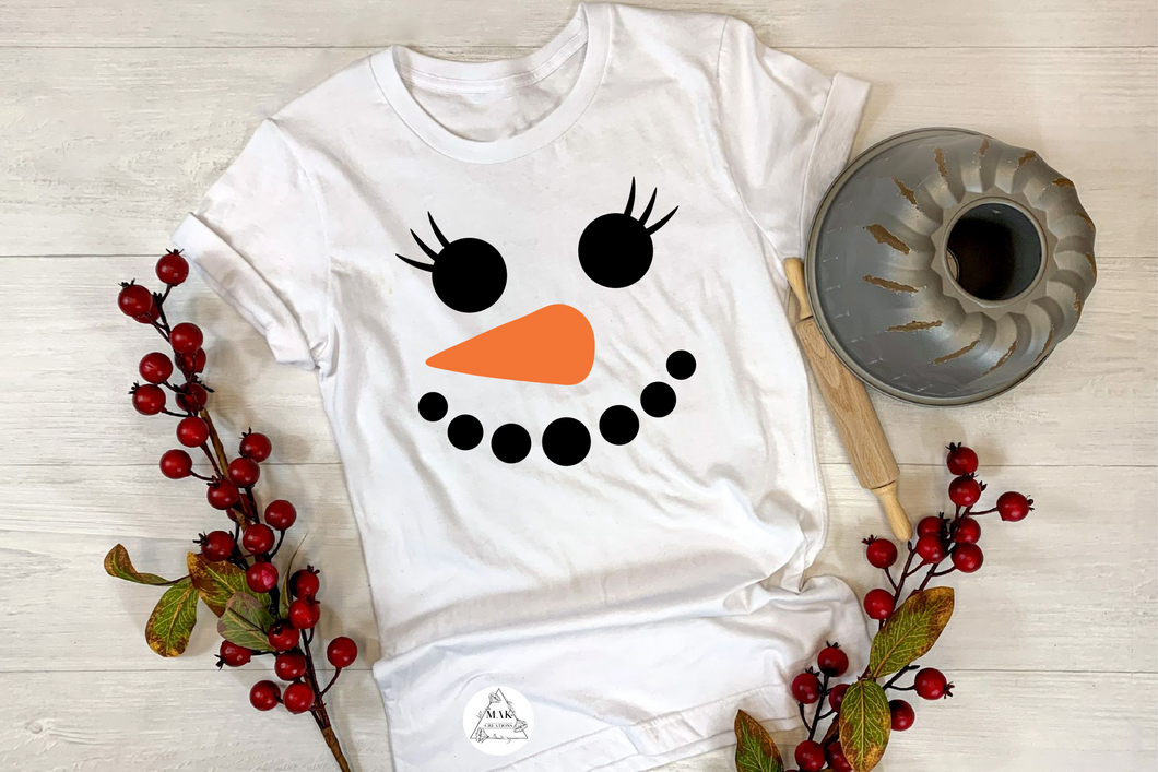Snowman Face (with long lashes) (AVAILABLE IN ALL SIZES)
