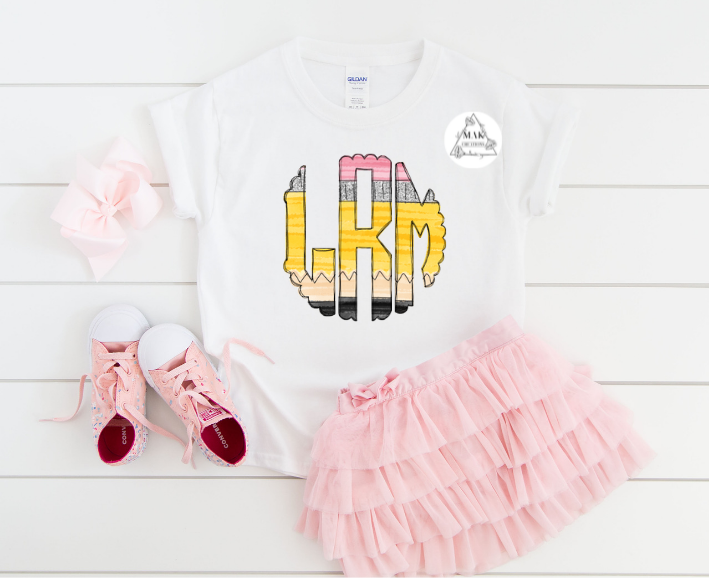 Pencil Scalloped Monogram