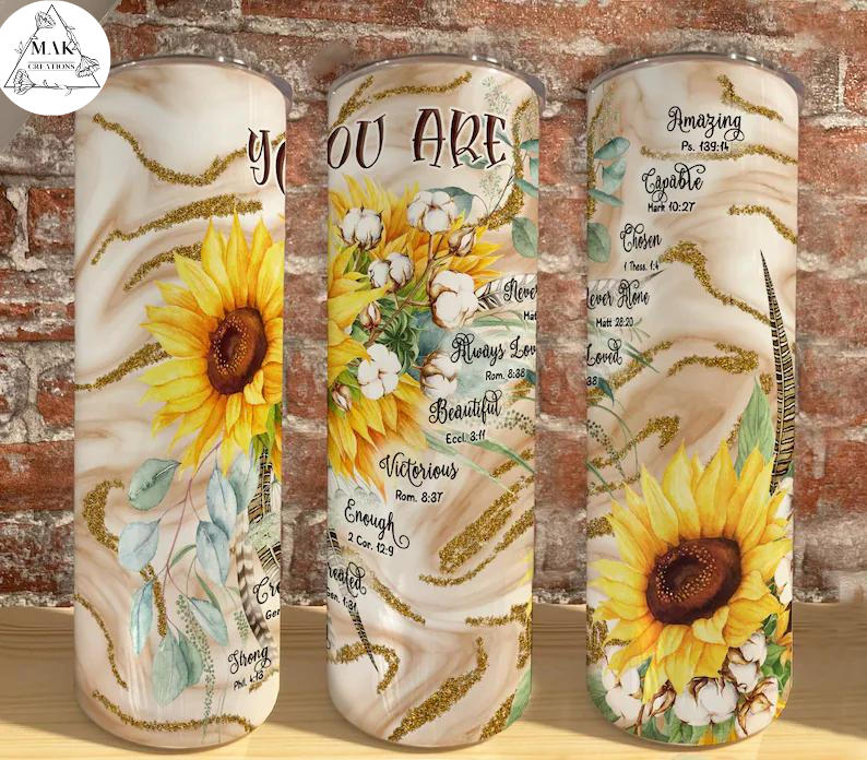 Motivational Sunflower (20 oz Skinny Tumbler)