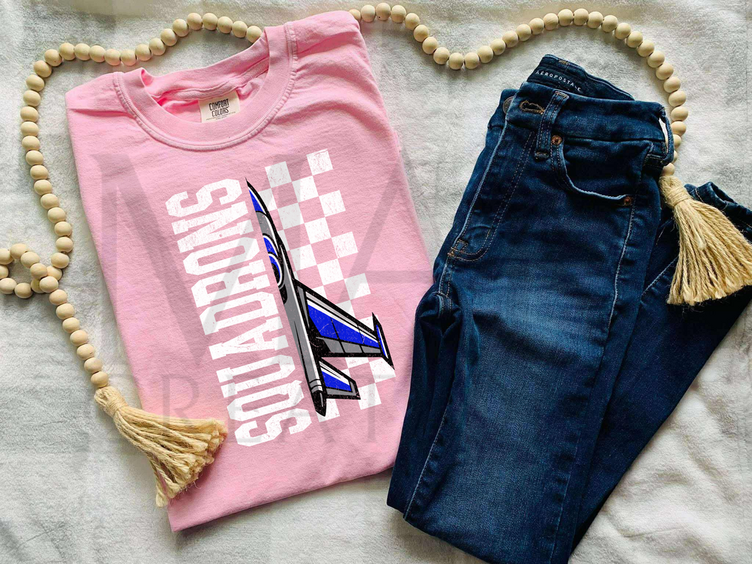 Squadron Checkered White Distressed