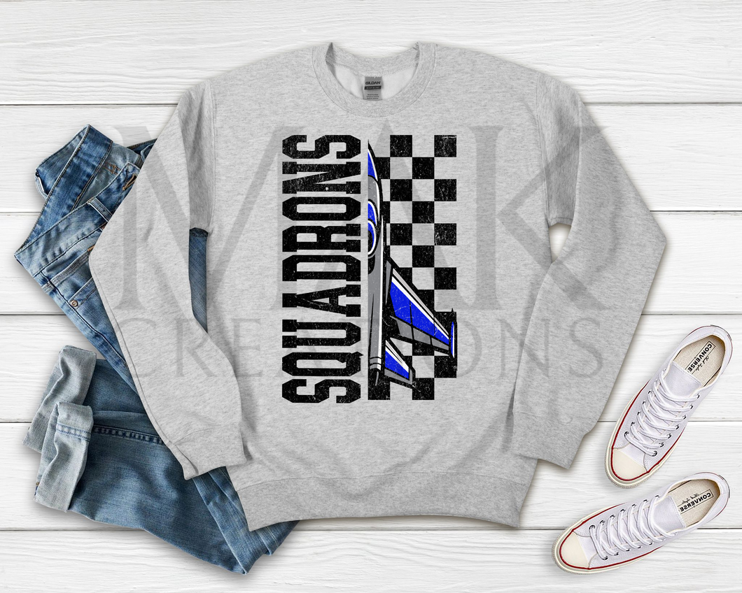 Squadron Checkered Black Distressed