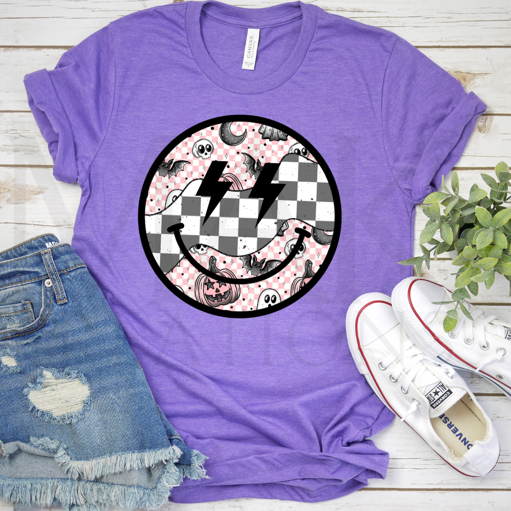 Skull and Pink Jack-O-Lantern Smiley