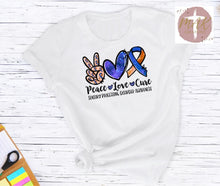 Load image into Gallery viewer, Peace Love Cure Sensory Processing Disorder Awareness (AVAILABLE IN ALL SIZES)
