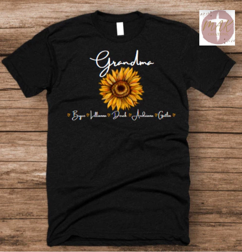 Personalized Grandma Sunflower  (ADULT)