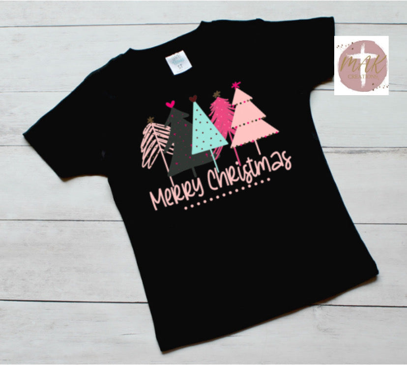 Merry Christmas (Pink Trees) (AVAILABLE IN ALL SIZES)