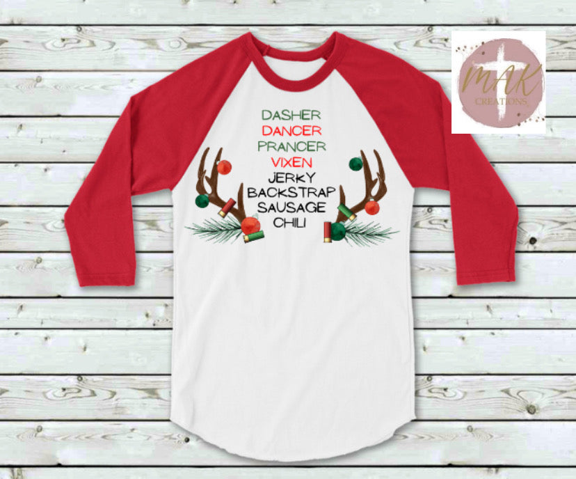 Reindeer Names With Antlers (adults) (AVAILABLE IN ALL SIZES)