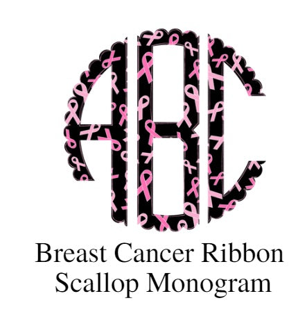 Personalized Monogram Ribbon Scallop