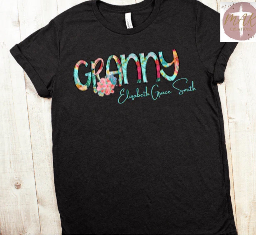 Personalized Granny Floral (ADULT)