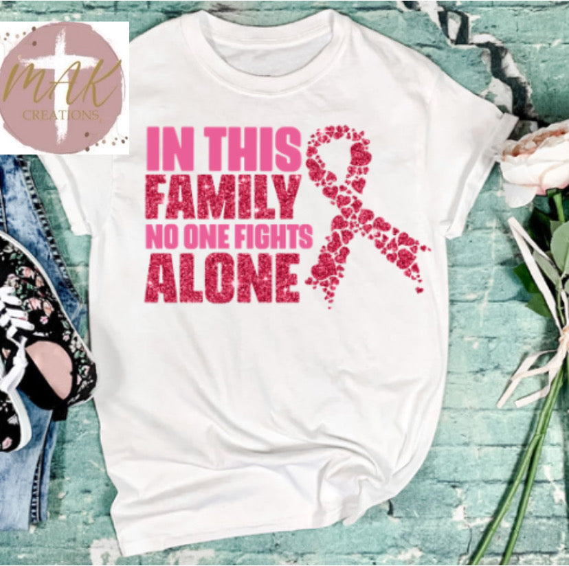 In This Family No One Fights Alone (AVAILABLE IN ALL SIZES)