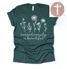 Load image into Gallery viewer, Neurodiversity is Beautiful (White Print)  (AVAILABLE IN ALL SIZES)
