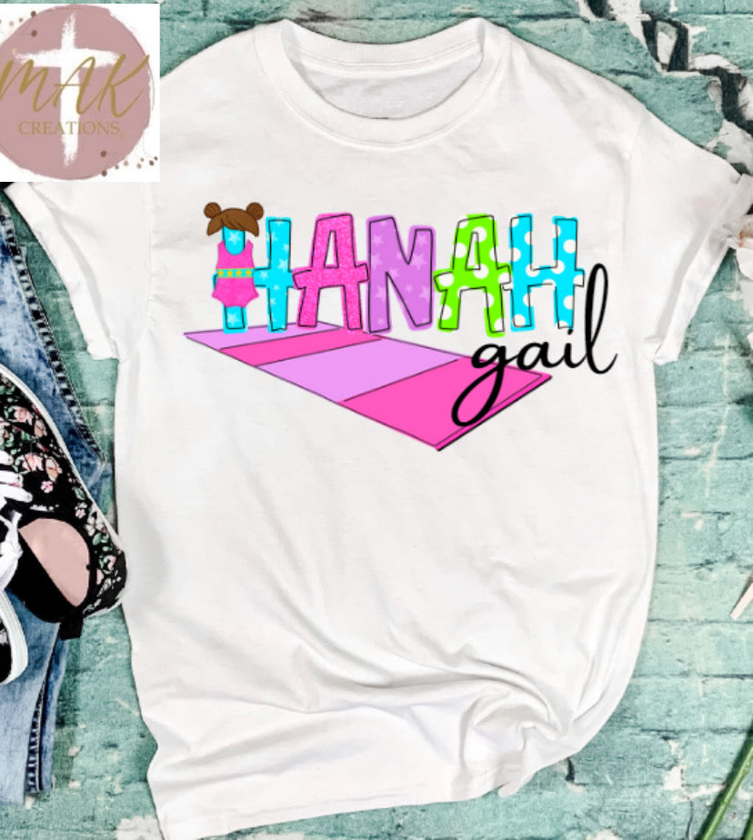 Personalized Gymnastics Name  (AVAILABLE IN ALL SIZES)
