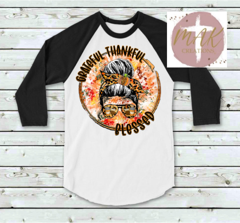 Grateful Thankful Blessed Circle  (AVAILABLE IN ALL SIZES)