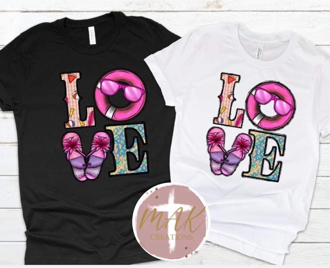 LOVE (Float and Flip Flops) (AVAILABLE IN ALL SIZES)