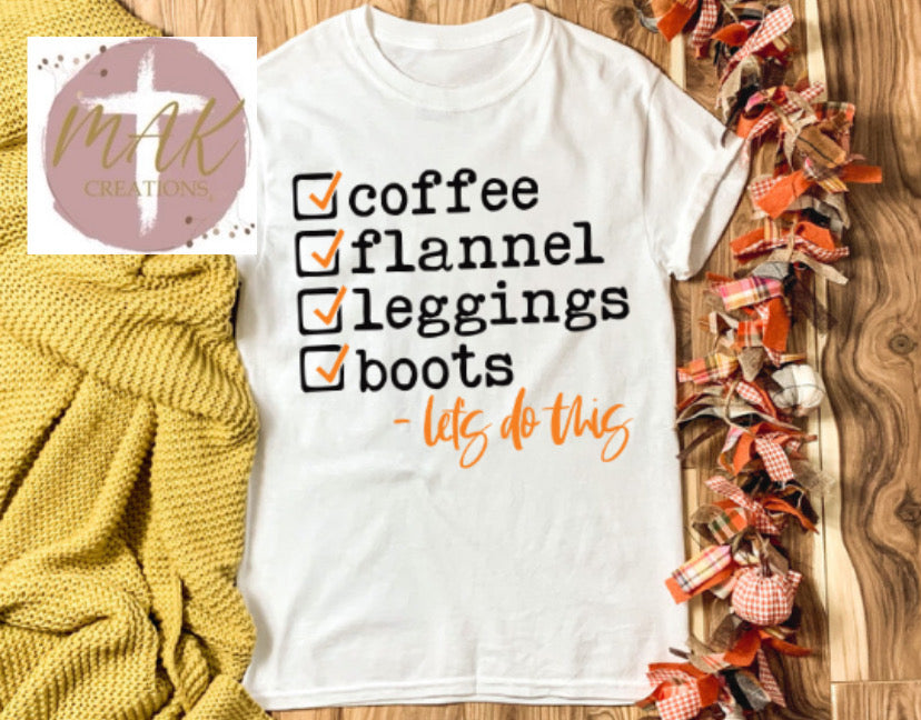 Coffee Flannel Leggings & Boots(AVAILABLE IN ALL SIZES)