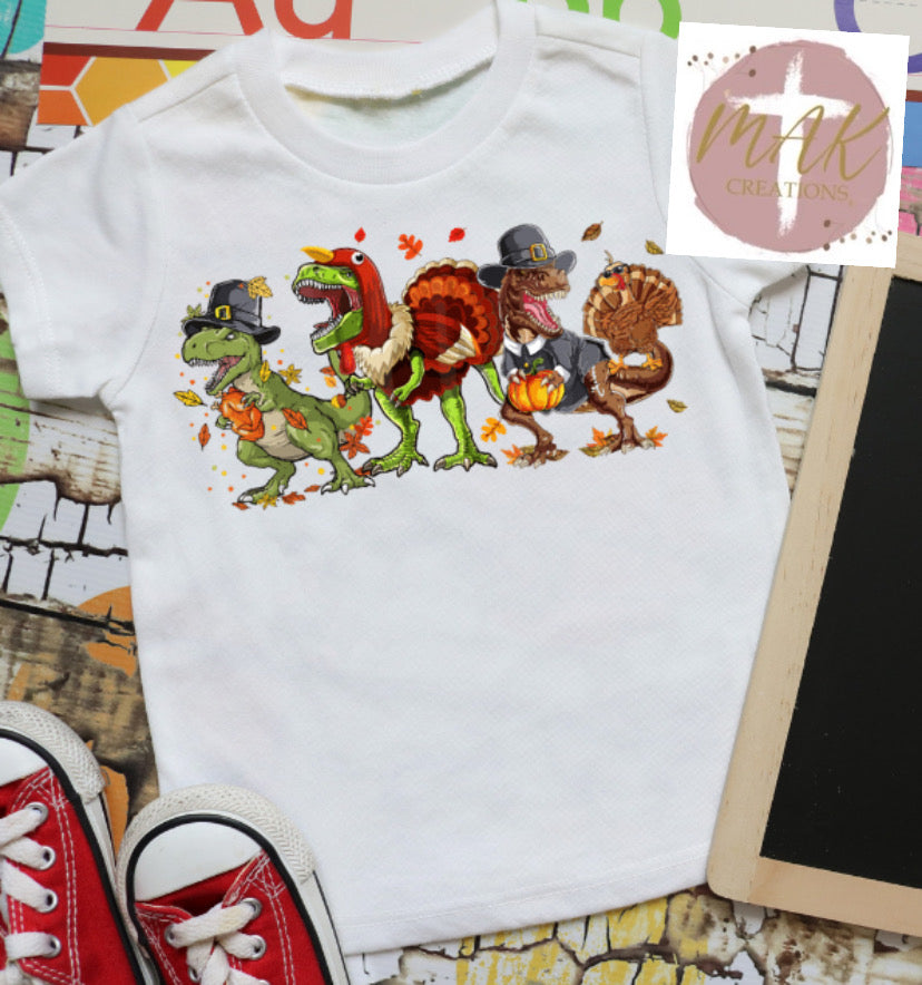 Thanksgiving Dino Friends (AVAILABLE IN ALL SIZES)