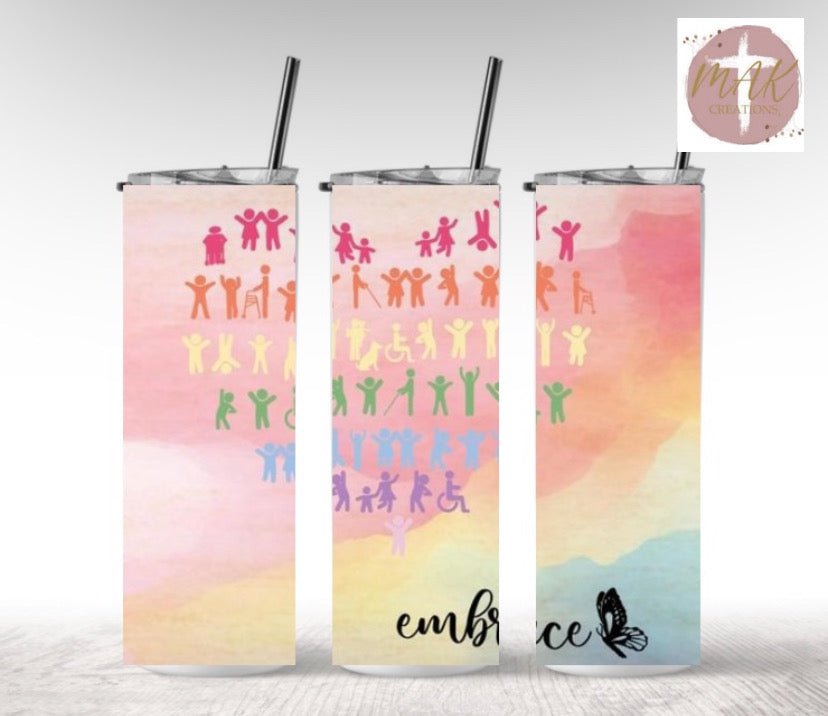 20 oz Skinny Tumbler Acceptance Heart