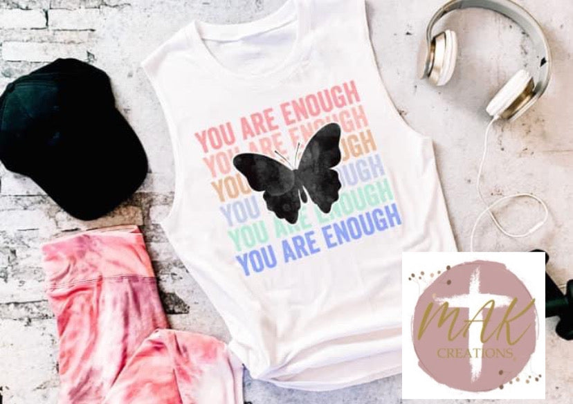 You are Enough Black Butterfly (AVAILABLE IN ALL SIZES)