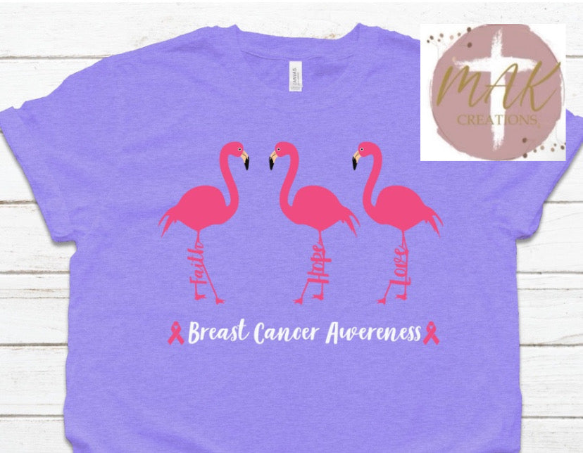 Breast Cancer Awareness Flamingos (AVAILABLE IN ALL SIZES)
