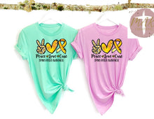 Load image into Gallery viewer, Peace Love Cure Spina Bifida Awareness (AVAILABLE IN ALL SIZES)
