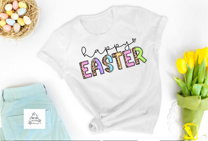 Happy Easter (Cursive and Colorful) (AVAILABLE IN ALL SIZES)