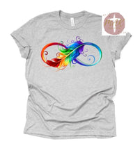 Load image into Gallery viewer, Colorful Feather Infinity Symbol   (AVAILABLE IN ALL SIZES)

