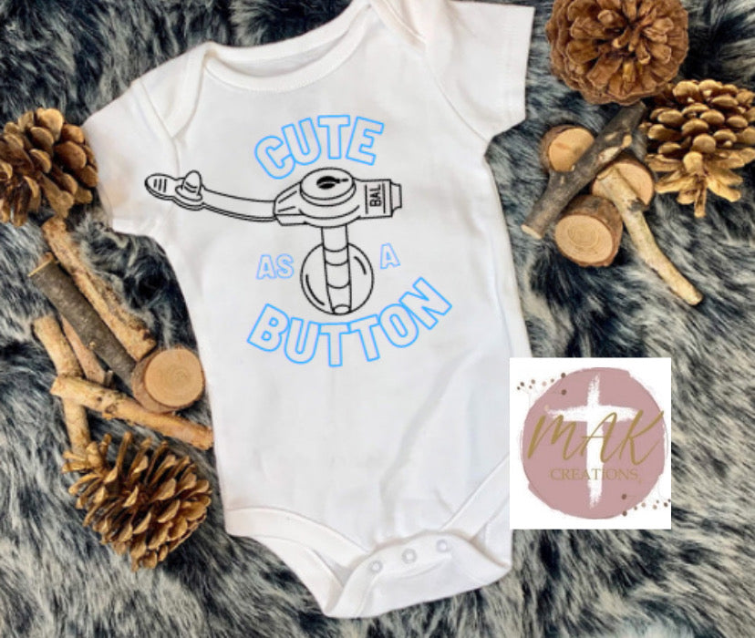 Cute As A Button (Blue) (AVAILABLE IN ALL SIZES)
