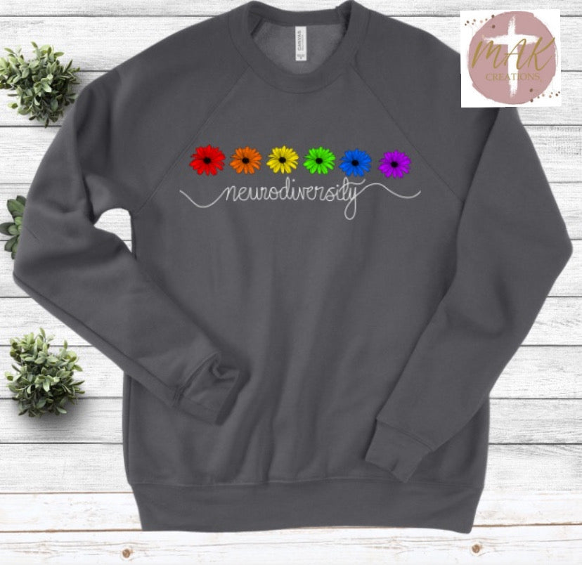 Neurodiversity (Colorful Flowers) (AVAILABLE IN ALL SIZES)