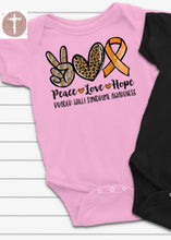 Load image into Gallery viewer, Peace Love Cure Prader Willi Syndrome Awareness (AVAILABLE IN ALL SIZES)
